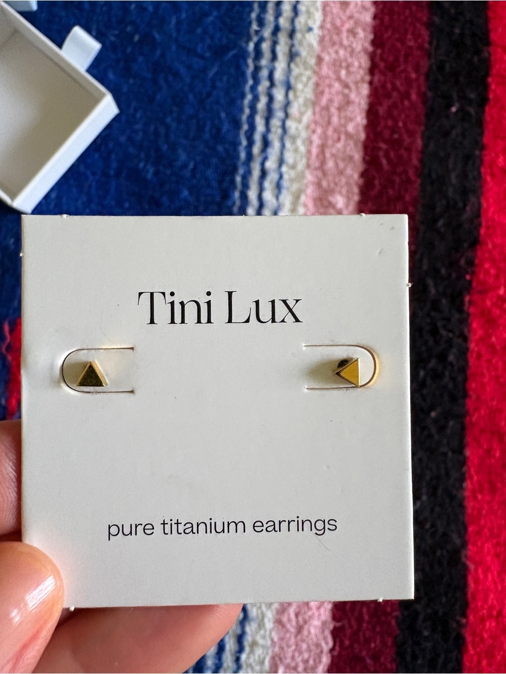 Tini Lux Kyra Gold Triangle Stud Earrings - Pure Titanium